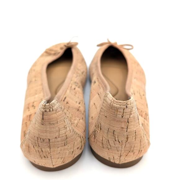 Born Brin Classic Ballet Flat Bow Top Women's Natural Cork Size US7.5M EU38 - Picture 4 of 9